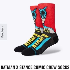 NWT Unisex Batman Comic Stance Crew Socks - Medium